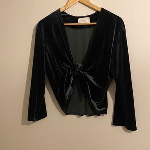 Oak + Fort Green Velour Wrap Top
